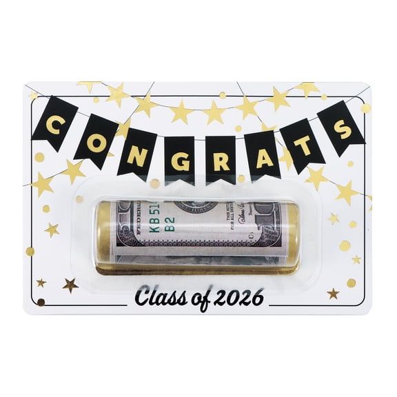 Congrats Money Holder, Black/Gold/White, Graduation by Way to Celebrate