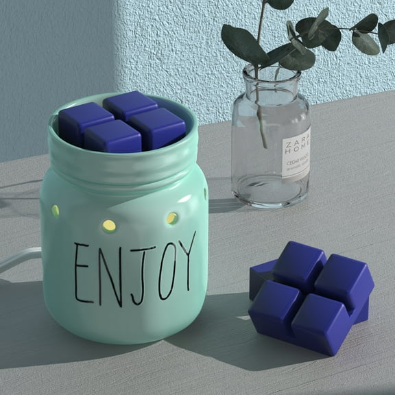 STAR MOON Wax Warmer for Home Dcor, Home Scentsy Warmer, Rae Dunn Decor, No Flame, Removable Dish, with One More Bulb, Teal (Mason Jar)