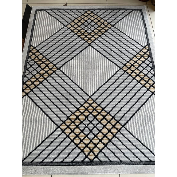 STAR Modern Stylish Living Room Rug DESIGN 1109 - 5'2"x7'5", Sand