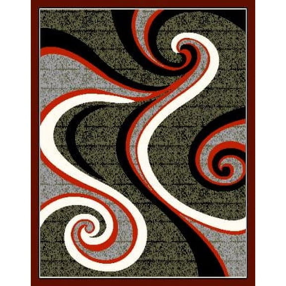 STAR Modern Stylish Living Room Rug DESIGN 1308 - 7'8"x10'8", Red