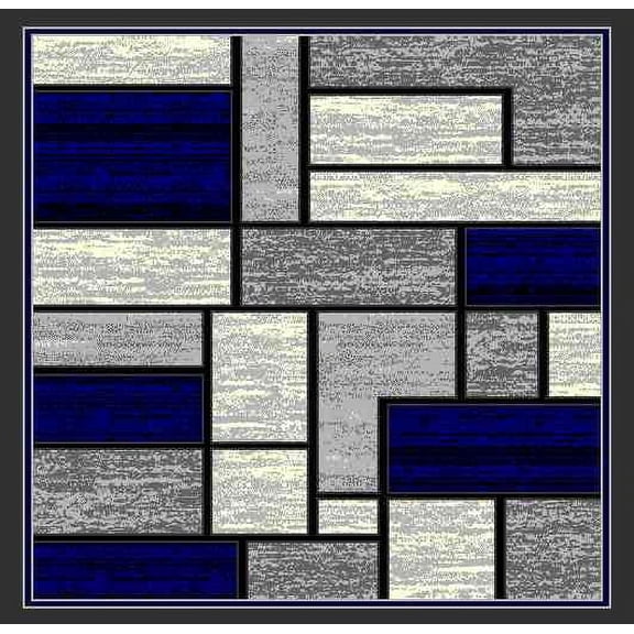 STAR Modern Stylish Living Room Rug DESIGN 1309 - 7'8"x10'8", Navy