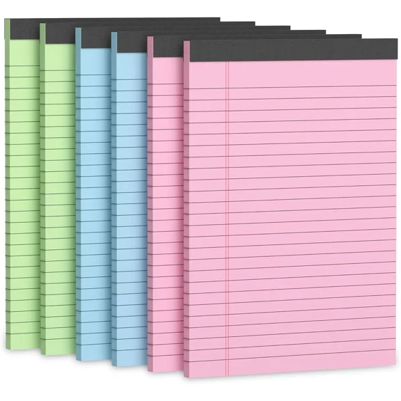 STAR- Note Pads 5X8, Narrow Ruled Legal Pad, Writing 5 X 8 In- 30 Sheets