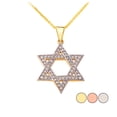 thumbnail image 1 of STAR OF DAVID DIAMOND PENDANT NECKLACE IN GOLD (YELLOW/ ROSE/WHITE) :  10K  Pendant with 22" chain, 1 of 1