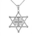 thumbnail image 1 of STAR OF DAVID JERUSALEM CROSS PENDANT NECKLACE IN WHITE GOLD, 1 of 1