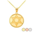 thumbnail image 1 of STAR OF DAVID MEDALLION PENDANT NECKLACE IN GOLD (YELLOW/ ROSE/WHITE) :  14K  Pendant with 20" chain, 1 of 1
