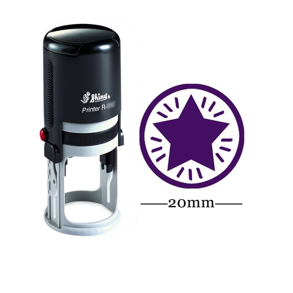 STAR Round Self Inking Rubber Stamp Custom Shiny 20 mm Mini Stamps Personalized Teachers Stamps