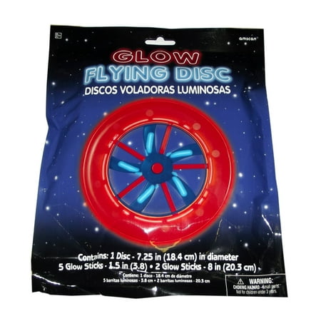 STAR SPANGLED RED/BLUE FOURTH OF JULY PARTY PATRIOTIC GLOW FLYING DISC