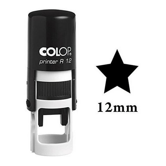 STAR Self Inking Mini Rubber Stamp Colop Round Decorative Teachers Stamps 12mm