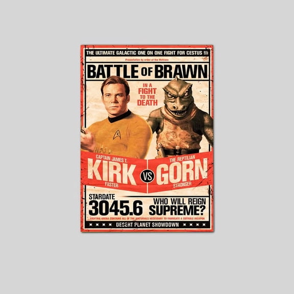 STAR TREK - KIRK VS GORN POSTER -ORIGINAL SERIES SHATNER Poster Size 24''x36'' GoldenGate JSC