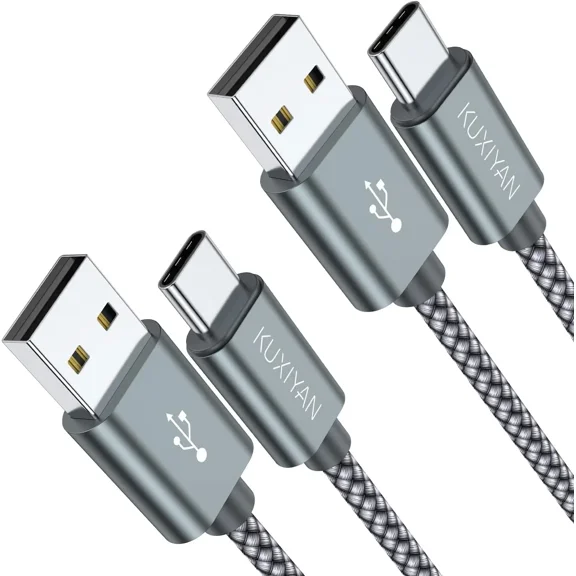 STAR- Usb Type C Cable,(2-Pack 3Ft) C Charger Cable Car Carplay 3Ft, Grey