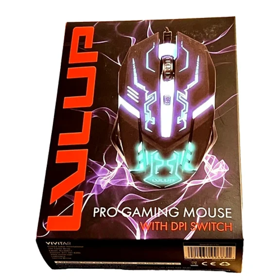 STAR- Vivitar Lvlup Pro Gaming Mouse With Dpi Switch, New &Lu736. Rgb Backlight