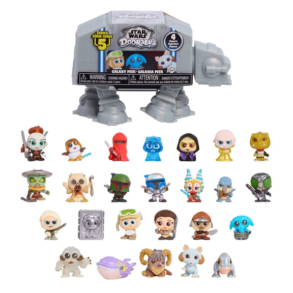STAR WARS Doorables Galaxy Peek Capsule Series 5, Collectible Mini Figures, 4 Figures in Blind Capsule, Kids Toys by Just Play, Ages 5 and up