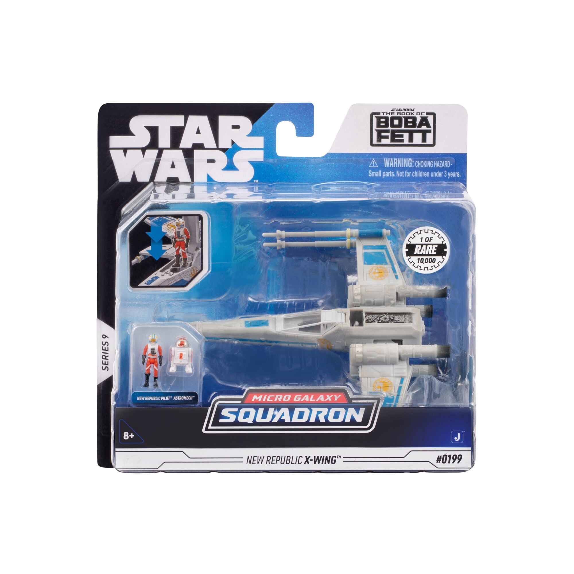 STAR WARS 5 Inch Vehicle and Figure New Republic X-Wing with Pilot (Skeleton Crew) - Series 9