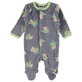 thumbnail image 1 of STAR WARS Baby Boys Baby Yoda One Piece Sleeper - Footed Baby Plush Polar Fleece Pajamas - Baby Boy Clothes - Footie Pajamas Navy/Green, 0-3 Months, 1 of 4