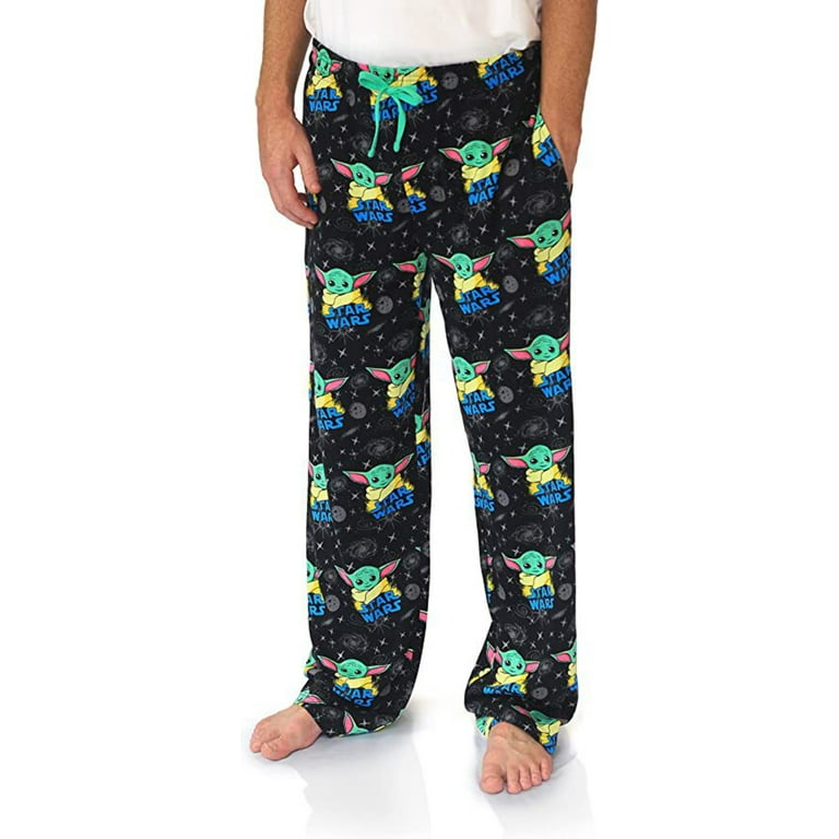 STAR WARS Child Galaxy Grogu Yoda Mandalorian Adult Lounge Sleep Pajama Pants for Men Large Black Walmart