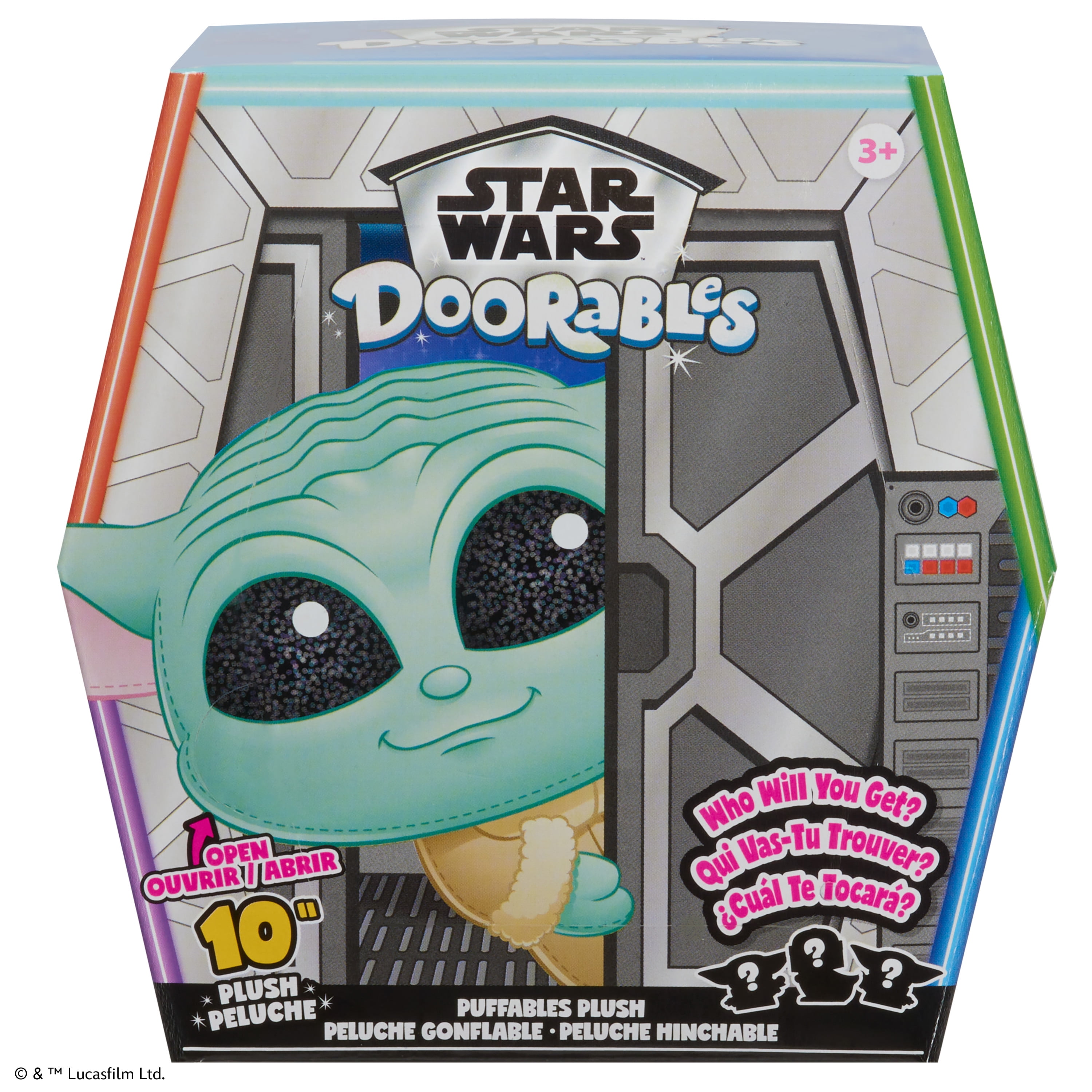 STAR WARS Doorables Puffables Plush STAR WARS: THE MANDALORIAN, 10-inch Squishy Plush Featuring Glitter Eyes, Styles May Vary, Kids Toys for Ages 3 up