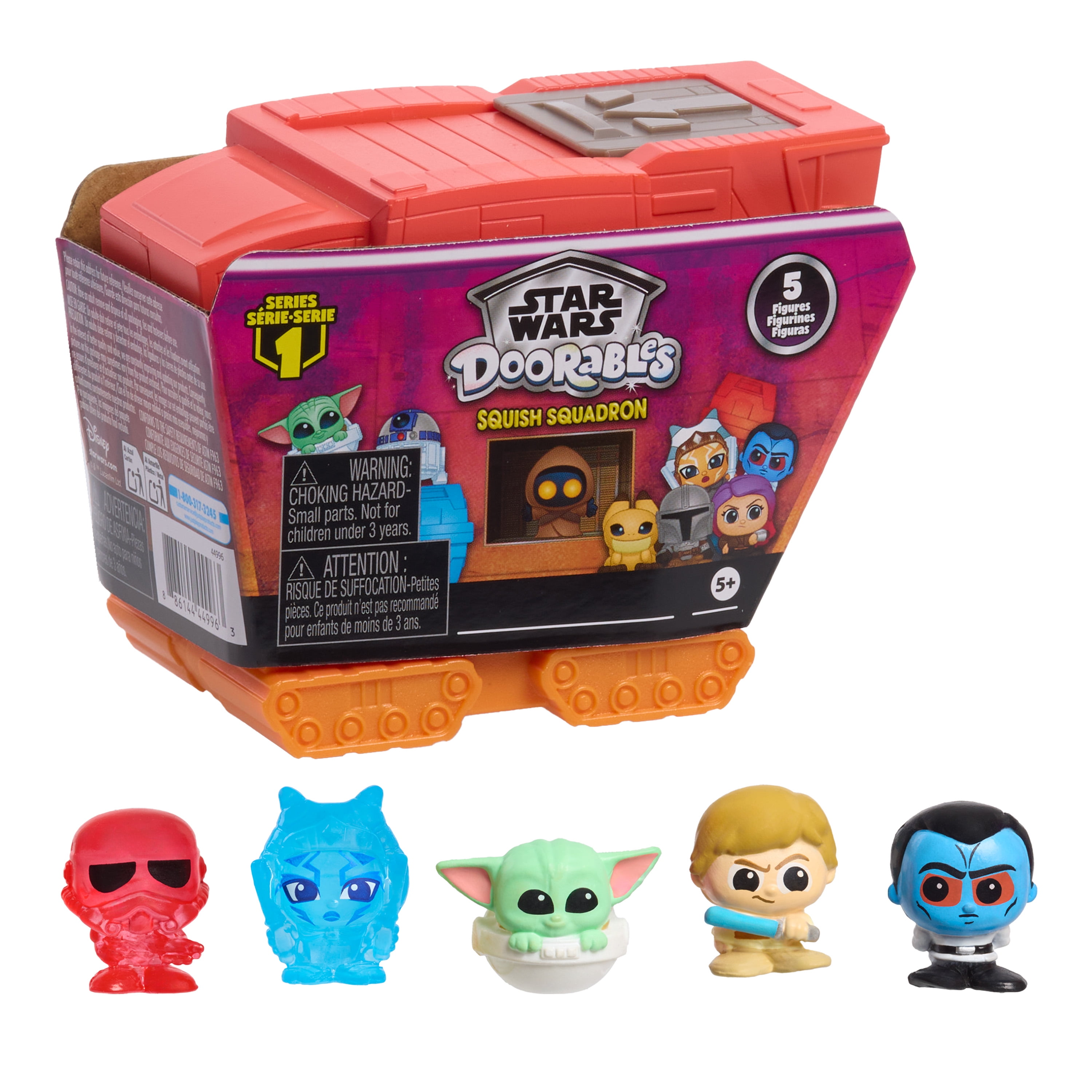 STAR WARS Doorables Squish Squadron, Collectible Figurines and Vehicle