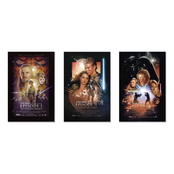 STAR WARS: EPISODE I, II & III - 3 PIECE MOVIE POSTER SET (REGULARS) (24 X 36")