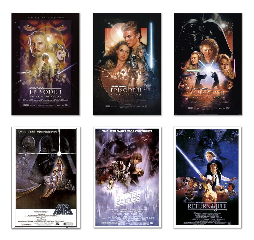 STAR WARS EPISODE I ポスター　90cm×60cm STAR-WARS-EPISODE-I-VI-6-PIECE