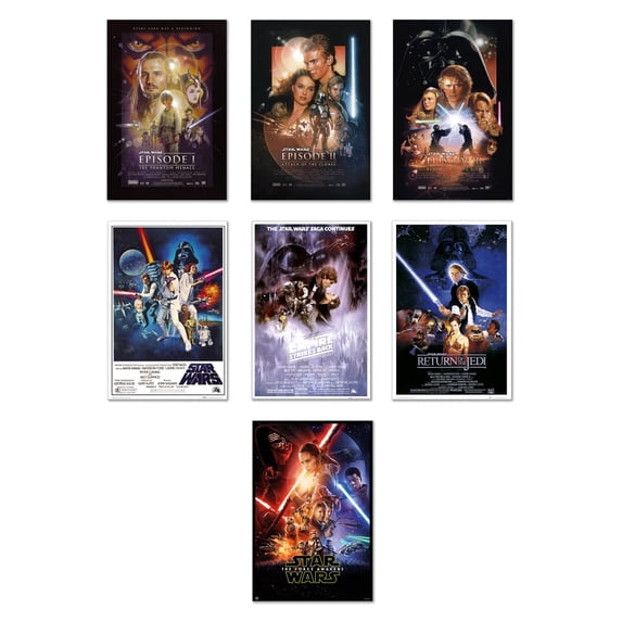 STAR WARS: EPISODE I-VII - 7 PIECE MOVIE POSTER SET (REGULARS 2) (24" X 36")