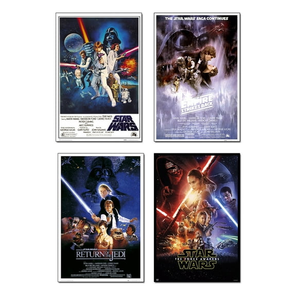 STAR WARS: EPISODE IV, V, VI & VII - MOVIE POSTER SET (REGULARS 2) (24" X 36")