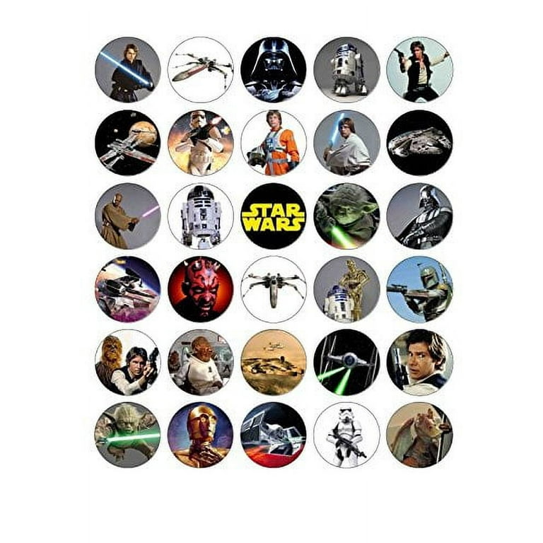STAR WARS Edible Frosting Image Cupcake Cake Toppers 30 ct