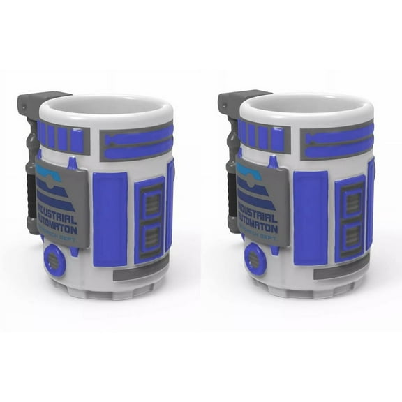 STAR WARS Galaxy's Edge R2-D2 Ceramic Sculpted Mug 14oz - SETx2