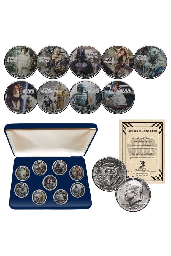 STAR WARS 1976 Eisenhower IKE 1.00 Dollar 9-Coin Set with Box