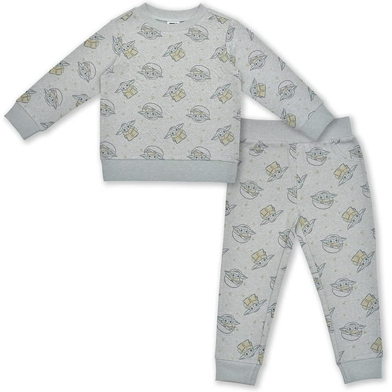 STAR WARS Lucasfilms Baby Yoda Long Sleeve Shirt and Jogger Pant Set for Boys, Comfy Active Wear for Kids, Size