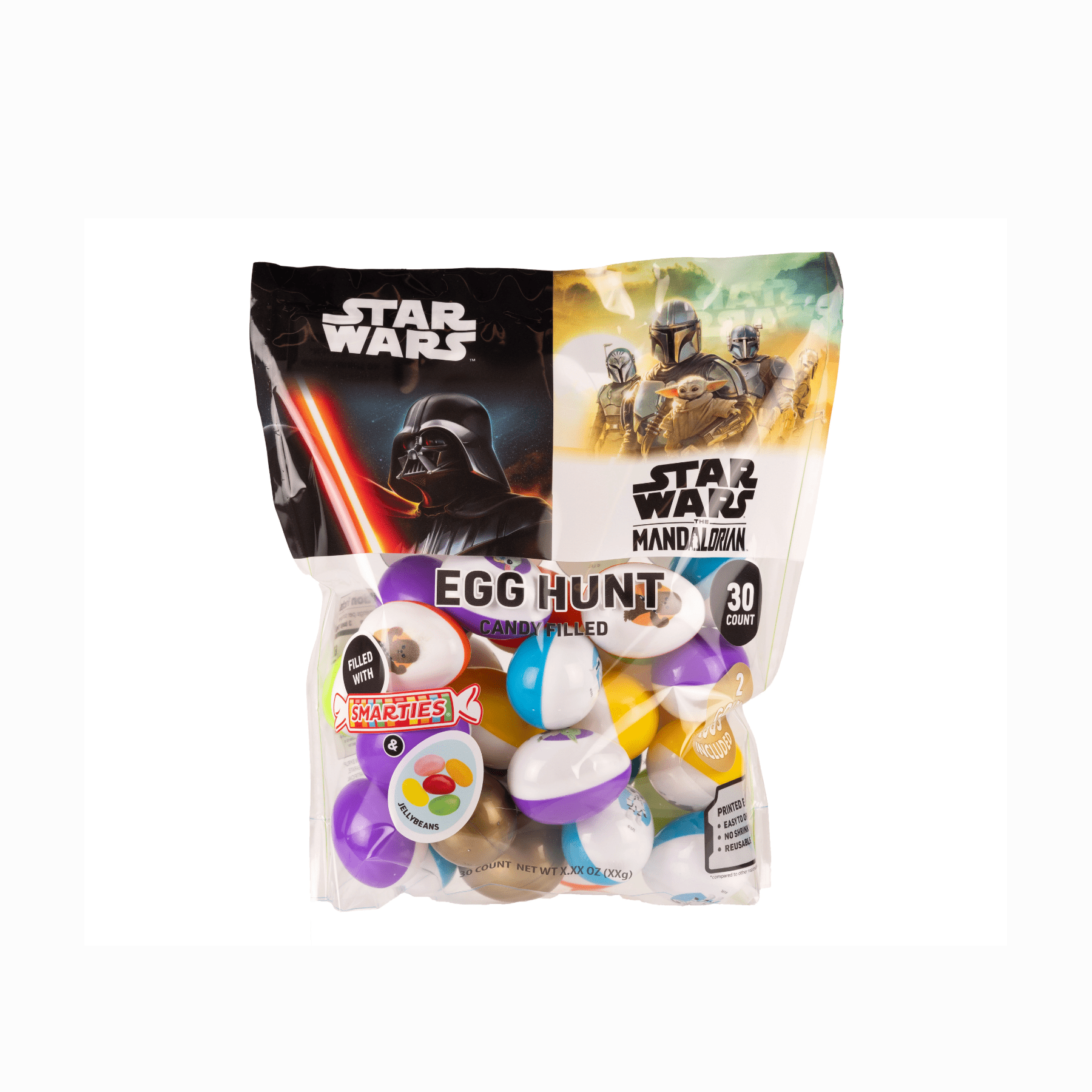 Galerie Star Wars & The Mandalorian Egg Hunt Candy Bag, 30Count, Easter Surprise for Kids