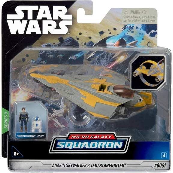 STAR WARS Micro Galaxy Squadron Anakin Skywalker's Jedi Starfighter - 5 inch Starfighter Class Vehicle with Two 1 inch Micro Figure Accessories