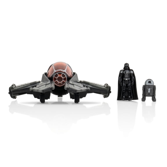 STAR WARS Micro Galaxy Squadron Darth Vaders Sith Starfighter- 5-inch Rare Edition Vehicle with Two 1-inch Micro Figure Accessories
