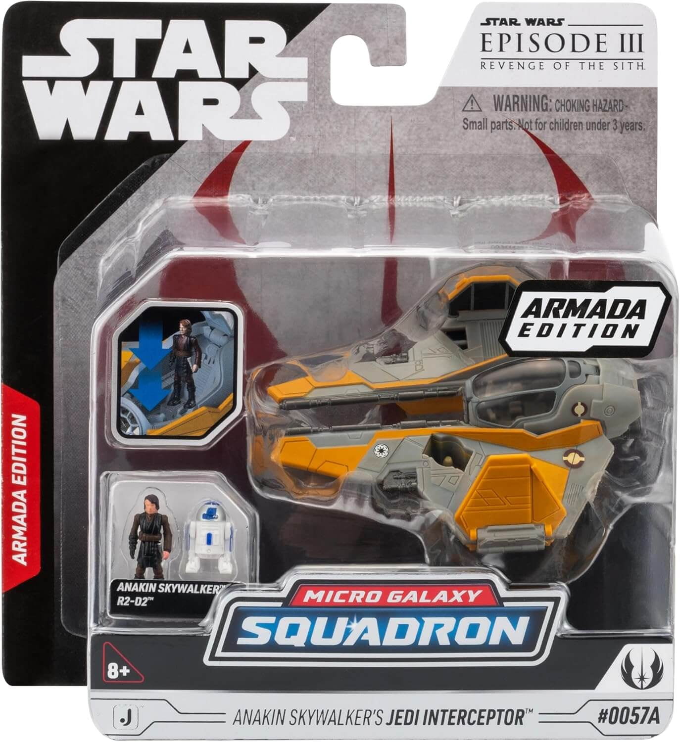 Star Wars Micro Galaxy Squadron Anakin's Jedi Interceptor - 3 inch Vehicle with Two 1 inch Micro Figure Accessories