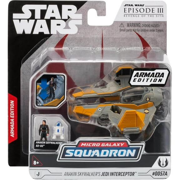 Star Wars Micro Galaxy Squadron Anakin's Jedi Interceptor - 3 inch Vehicle with Two 1 inch Micro Figure Accessories