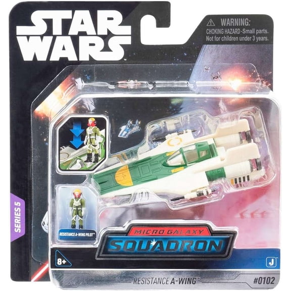 STAR WARS Micro Galaxy Squadron Resistance A-wing- 3 inch Vehicle with 1 inch Micro Figure Accessory