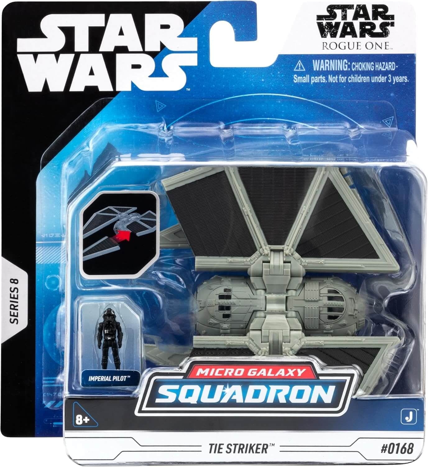 STAR WARS Micro Galaxy Squadron TIE STRIKER w/Imperial Pilot- Series 8 - 3-Inch Vehicle with Two 1-Inch Micro Figure Accessories