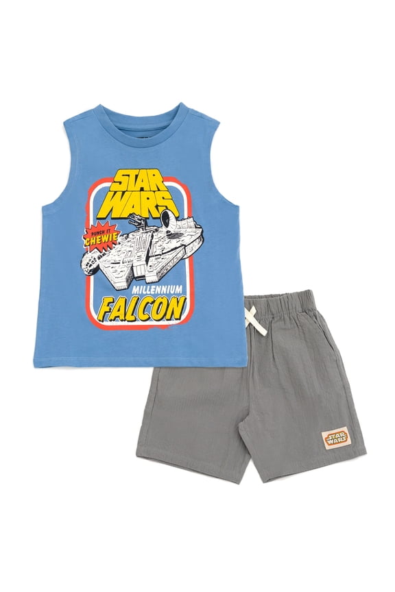 Millennium Falcon Tank Top and Shorts Outfit Set Toddler to Big Kid