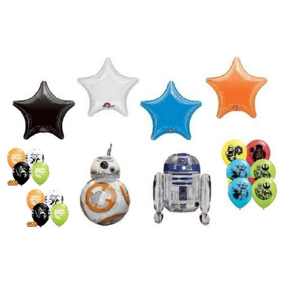 STAR WARS R2D2 BB8 Stars (18) Mylar & Latex Party Decoration BALLOONS