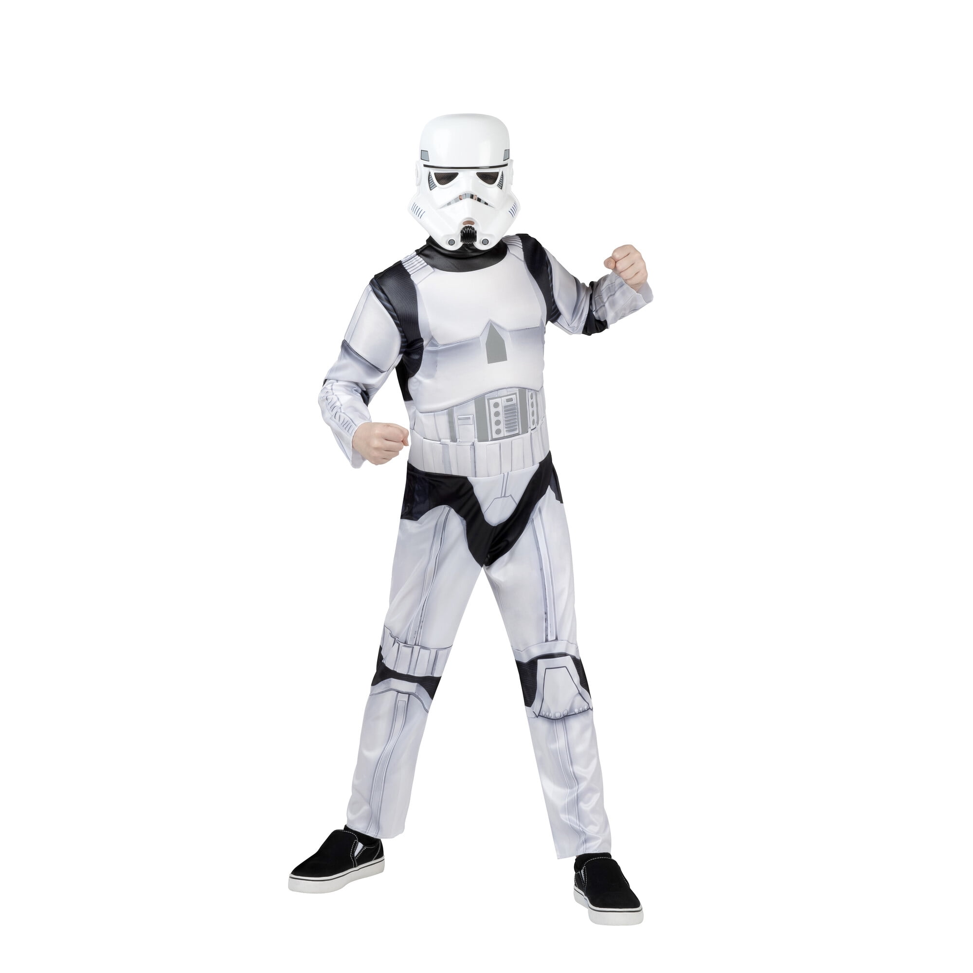 STAR WARS Stormtrooper Official Boys Youth Halloween Costume Medium - Padded Jumpsuit with Plastic Mask and Reflective Torso