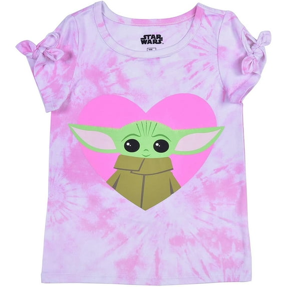 STAR WARS The Child Girl’s Short Sleeves Tee Shirt for Toddlers & Little Girls, Baby Yoda Print