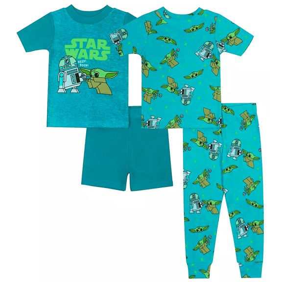 STAR WARS The Mandalorian Boys' 4-Piece Snug-fit Cotton Pajama Set, size 3t