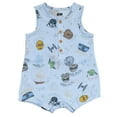 thumbnail image 1 of STAR WARS Yoda Darth Vader Chewbacca Henley Sleeveless Romper Newborn to Infant, 1 of 5