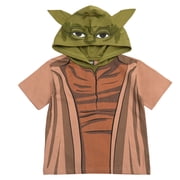 Star Wars Little Boys' Cosplay Hooded T-Shirt Yoda Green Tan