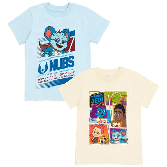 STAR WARS Young Jedi Adventures Yoda Nubs 2 Pack T-Shirts Toddler to Little Kid