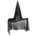 thumbnail image 1 of Star Witch Hat Costume Accessory for Adults, Black and Silver, Halloween by Way To Celebrate, 1 of 8