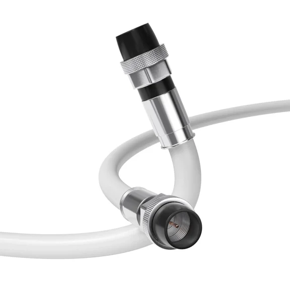 STAR- White, Booted Rg6 Coaxial Cable, All Weather Proof Coax, 6 Feet (1.8 Meter)