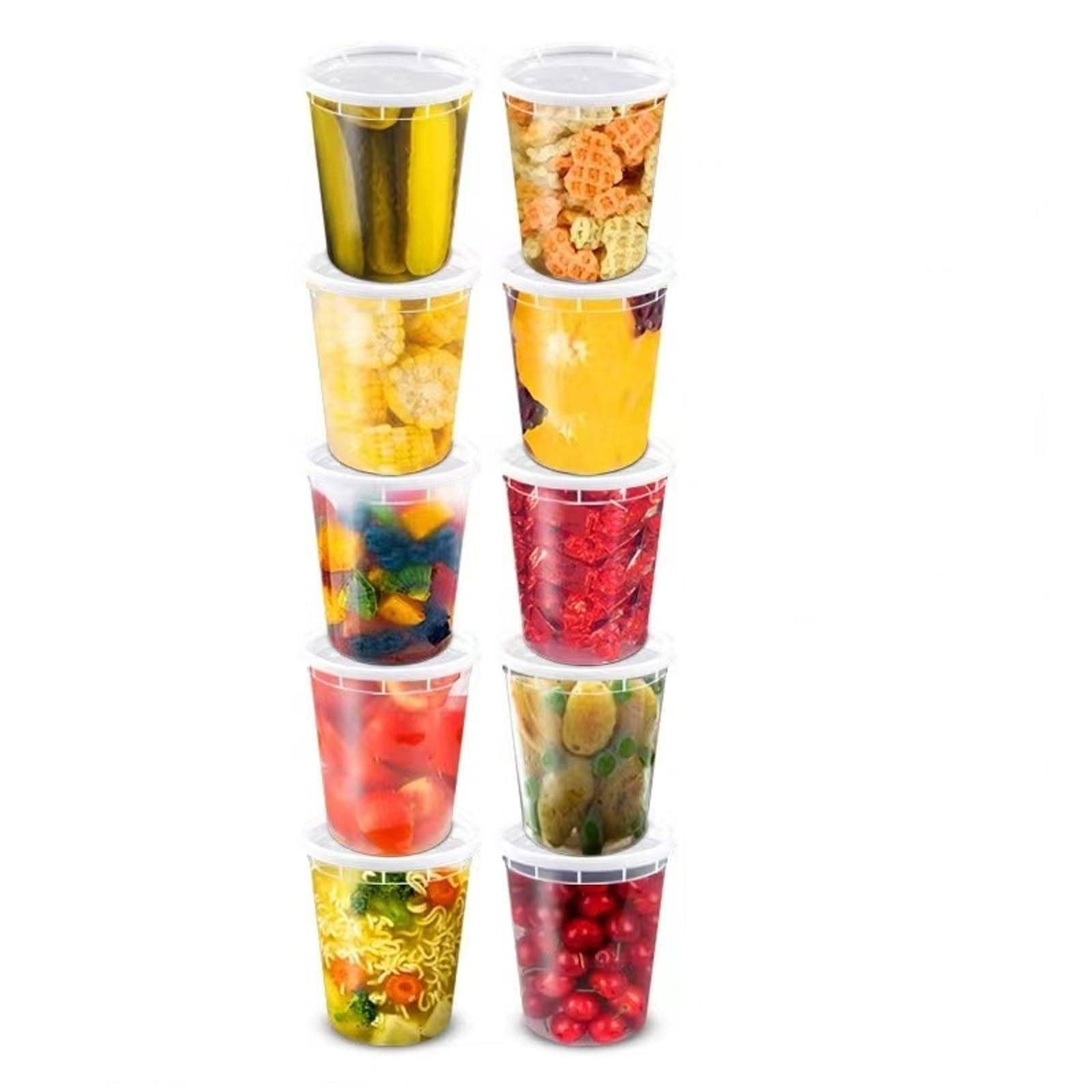 STARANDBEE [10Pack] 32oz, Food Storage Containers with Lids, Plastic
