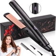 thumbnail image 1 of STARBIAO 1 Inch Flat Iron Hair Straightener and Curler, 2 in 1 Titanium Ceramic Styling Tool, Up to 450°F, Ionic, Dual Voltage, Black, 1 of 8