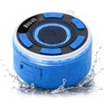 thumbnail image 1 of STARBIAO IPX7 Waterproof Shower Bluetooth Speaker, Portable Wireless Speaker with Suction Cup, Bluetooth 5.3, LED Clock, RGB Light, FM Radio, TWS Pairing, 360° Sound, Blue, 1 of 11