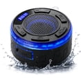 thumbnail image 1 of STARBIAO IPX7 Waterproof Shower Bluetooth Speaker, Portable Wireless Speaker with Suction Cup, Bluetooth 5.3, LED Clock, RGB Light, FM Radio, TWS Pairing, 360° Sound, Black, 1 of 11